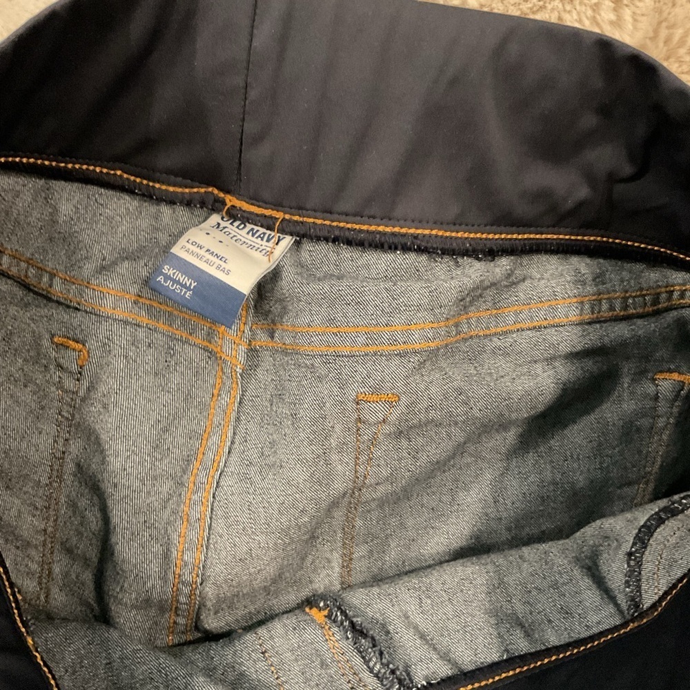 Dark Wash Maternity Jeans with Comfortable Stretch Low Panel - Picture 2 of 4